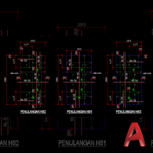 CAD Detail Diafragma Jembatan PC I Girder