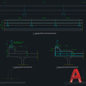 CAD Detail Parapet dan Railing Jembatan
