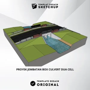 [Desain Sketchup] Jembatan Box Culvert 2 Cell
