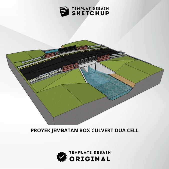 [Desain Sketchup] Jembatan Box Culvert 2 Cell