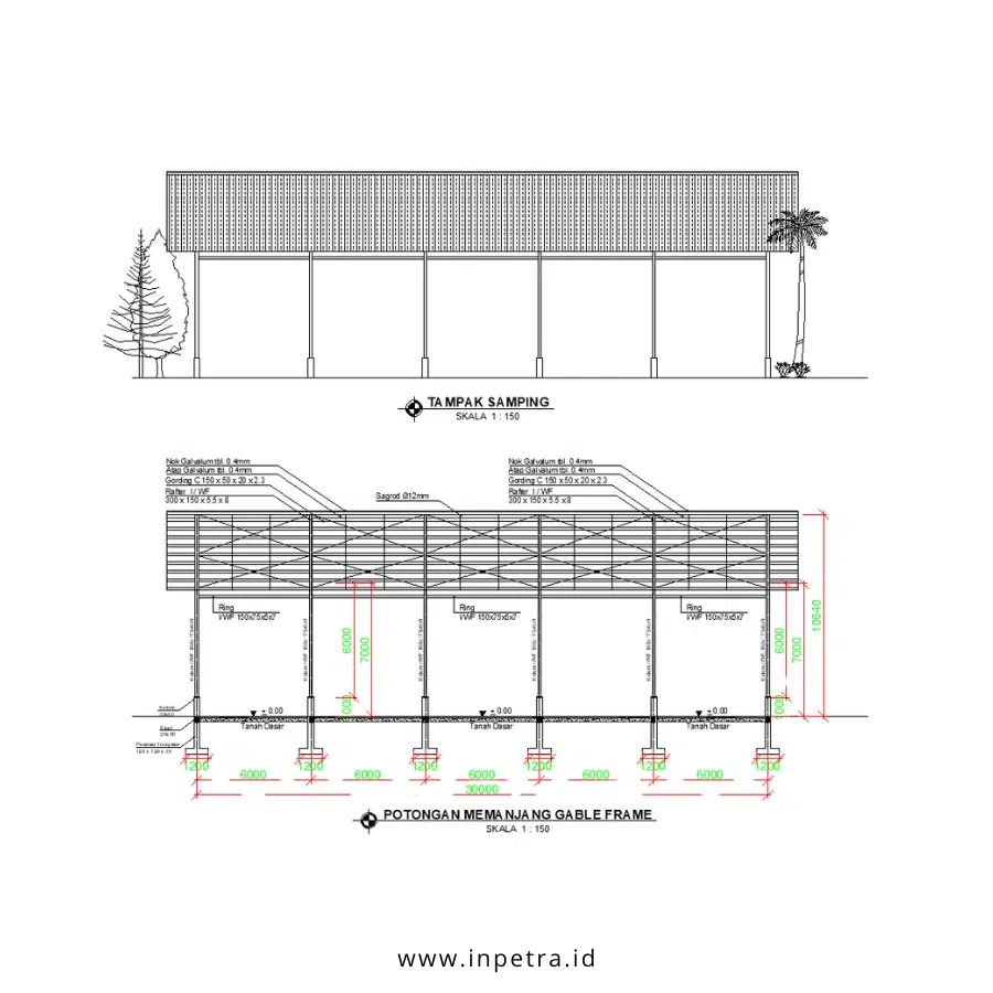 Gambar Struktur, Laporan Struktur, dan Perhitungan RAB Proyek Bangunan Struktur Baja - Image 8