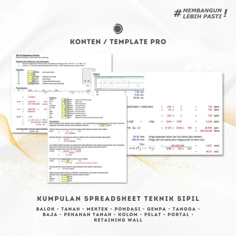 Kumpulan Spreadsheet Teknik Sipil