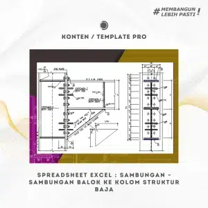Spreadsheet Excel : Sambungan - sambungan balok ke kolom struktur baja
