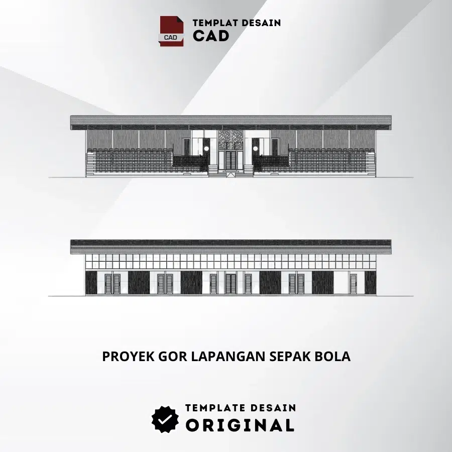 [Desain CAD] GOR Lapangan Sepak Bola