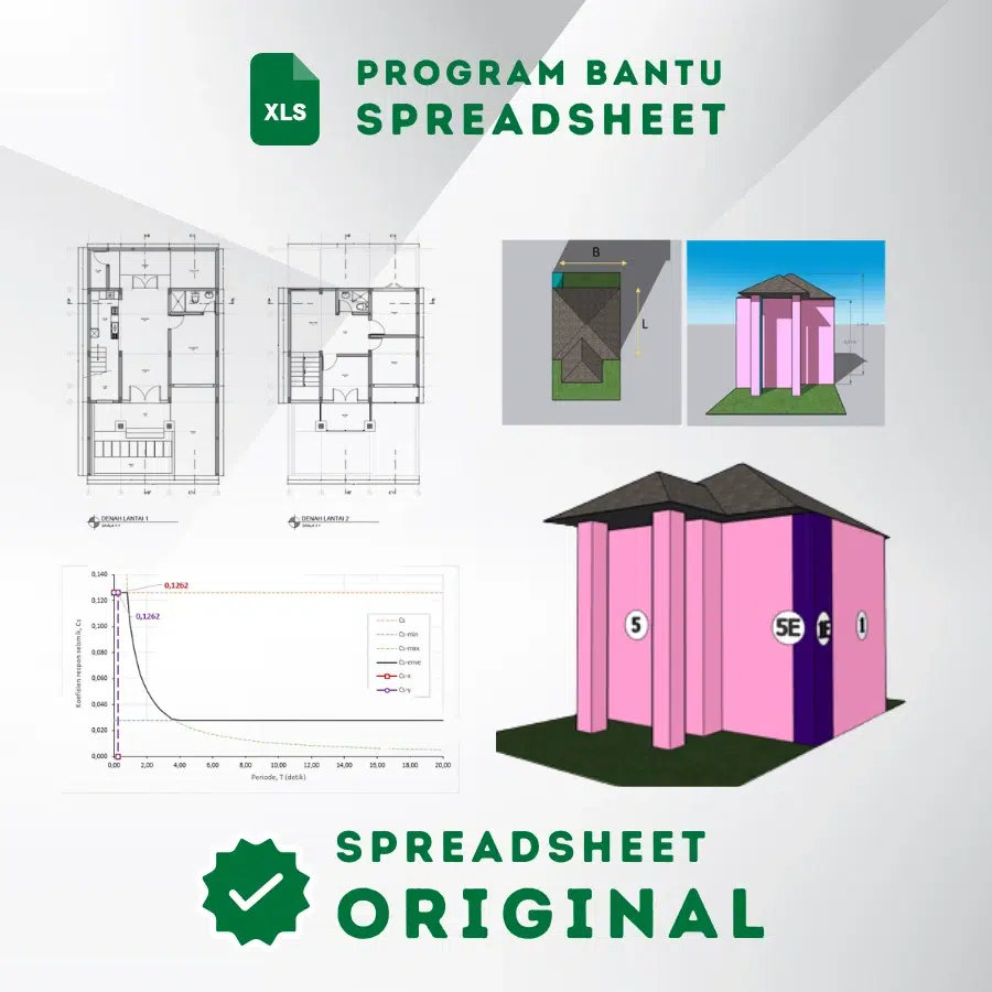 [Spreadsheet] Perhitungan Pembebanan Gravitasi dan Lateral Perumahan Dua Lantai