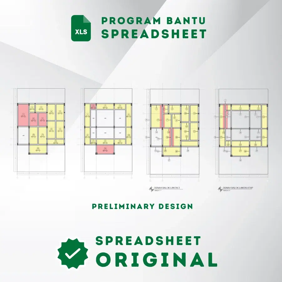 [Spreadsheet] Perencanaan Preliminary Design Perumahan Dua Lantai