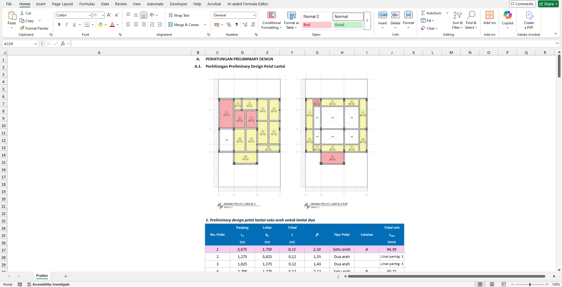 [Spreadsheet] Perencanaan Preliminary Design Perumahan Dua Lantai - Image 2