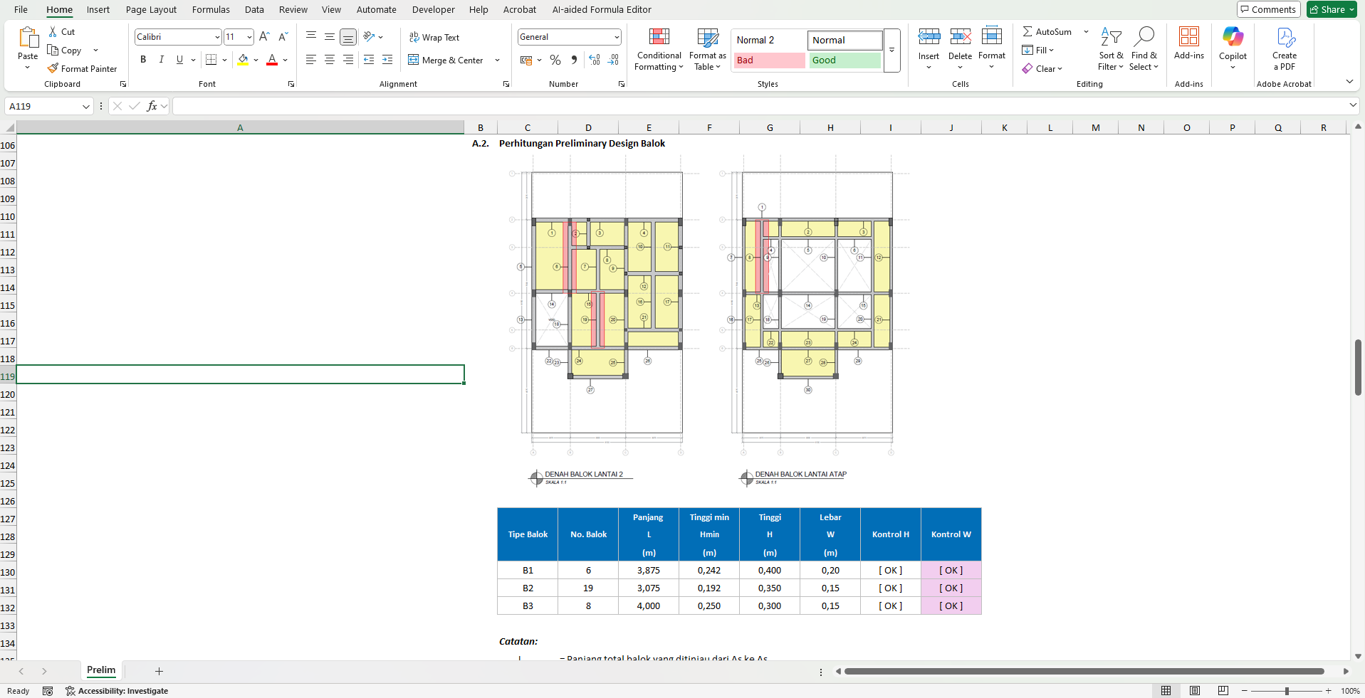 [Spreadsheet] Perencanaan Preliminary Design Perumahan Dua Lantai - Image 3